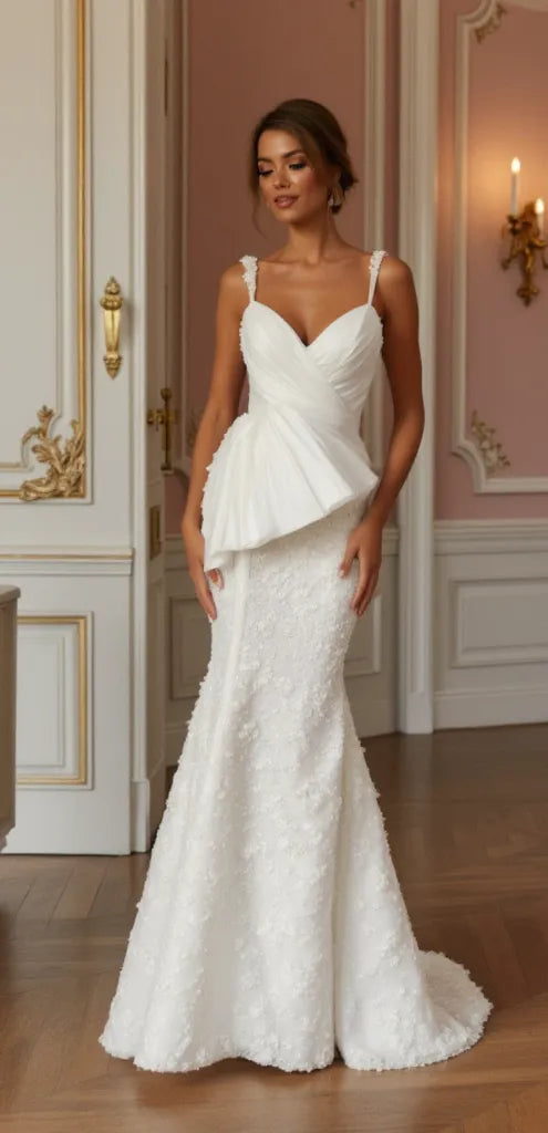 Mermaid Wedding Gown with a Luxurious Long Train for a Grand Entrance
