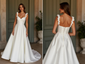 A-Line Wedding Dress with an Asymmetrical Design for a Modern Feel