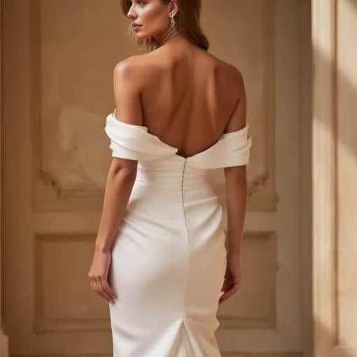 Fishtail Wedding Dress with an Open Back for a Sophisticated Look
