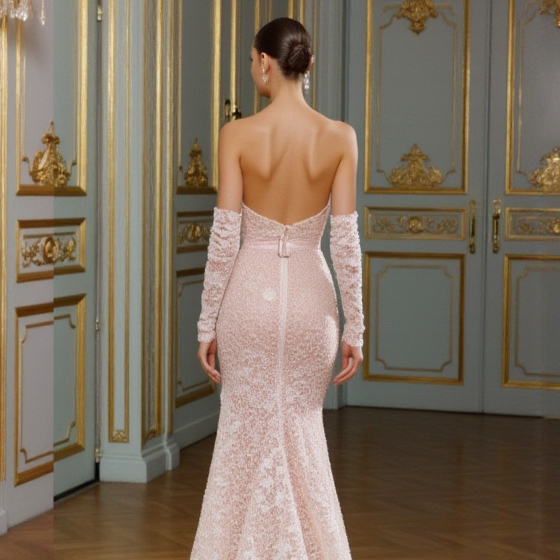 Stunning A-Line Gown with a Lace Overlay for a Delicate Touch