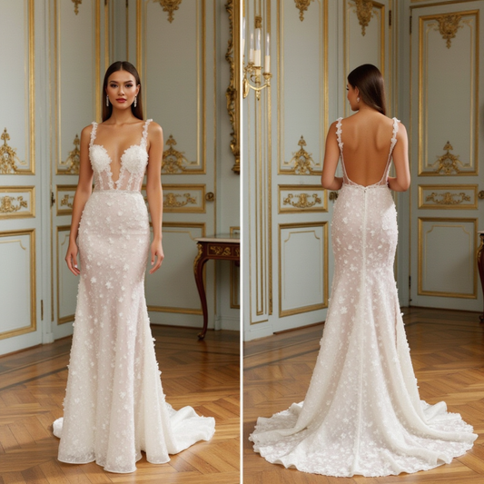 A-Line Wedding Dress with Spaghetti Straps for a Light and Airy Feel