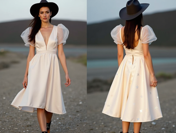 Glamorous Short Wedding Dress and Mini Dress with Beaded Details for Extra Sparkle