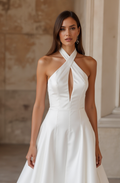 Halter Neck A-Line Wedding Dress with Keyhole Detail