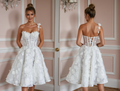 Modern Short Wedding Dress and Mini Dress with a One-Shoulder Design