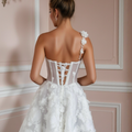 Modern Short Wedding Dress and Mini Dress with a One-Shoulder Design